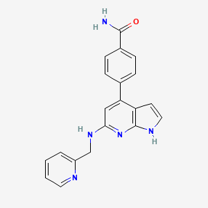 4-{6-[(pyridin-2-ylmethyl)amino]-1H-pyrrolo[2,3-b]pyridin-4-yl}benzamide