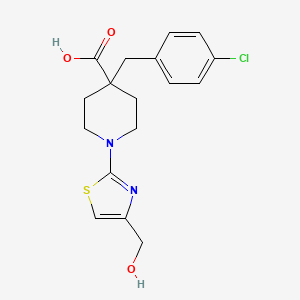 4-(4-chlorobenzyl)-1-[4-(hydroxymethyl)-1,3-thiazol-2-yl]piperidine-4-carboxylic acid