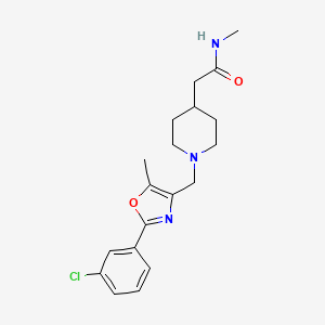 2-(1-{[2-(3-chlorophenyl)-5-methyl-1,3-oxazol-4-yl]methyl}piperidin-4-yl)-N-methylacetamide