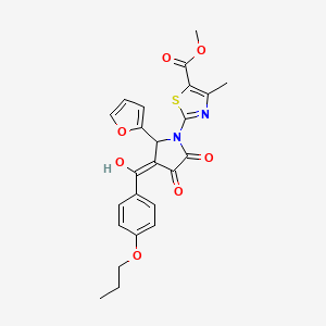 methyl 2-[2-(furan-2-yl)-4-hydroxy-5-oxo-3-(4-propoxybenzoyl)-2,5-dihydro-1H-pyrrol-1-yl]-4-methyl-1,3-thiazole-5-carboxylate