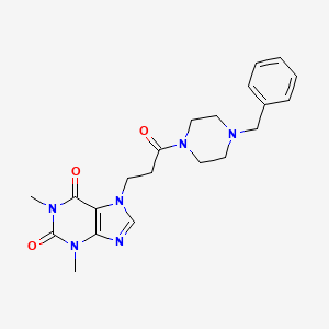 7-[3-(4-benzylpiperazin-1-yl)-3-oxopropyl]-1,3-dimethyl-3,7-dihydro-1H-purine-2,6-dione