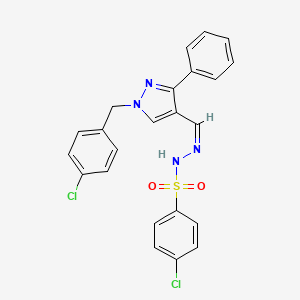 4-chloro-N'-{[1-(4-chlorobenzyl)-3-phenyl-1H-pyrazol-4-yl]methylene}benzenesulfonohydrazide