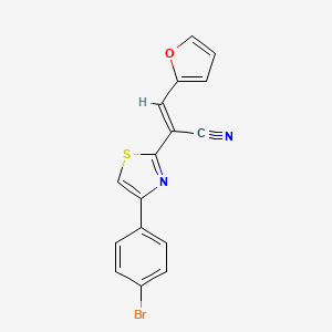 (E)-2-[4-(4-bromophenyl)-1,3-thiazol-2-yl]-3-(furan-2-yl)prop-2-enenitrile