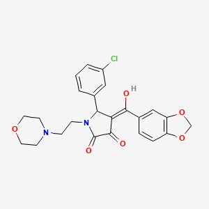 4-(1,3-benzodioxol-5-ylcarbonyl)-5-(3-chlorophenyl)-3-hydroxy-1-[2-(4-morpholinyl)ethyl]-1,5-dihydro-2H-pyrrol-2-one