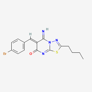 (6Z)-6-[(4-bromophenyl)methylidene]-2-butyl-5-imino-[1,3,4]thiadiazolo[3,2-a]pyrimidin-7-one