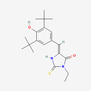 (5Z)-5-[(3,5-DI-TERT-BUTYL-4-HYDROXYPHENYL)METHYLIDENE]-3-ETHYL-2-SULFANYLIDENEIMIDAZOLIDIN-4-ONE