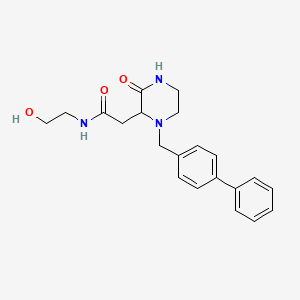 2-[1-(4-biphenylylmethyl)-3-oxo-2-piperazinyl]-N-(2-hydroxyethyl)acetamide