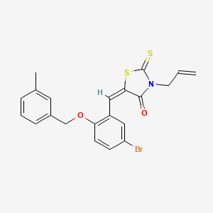 (5E)-5-[[5-bromo-2-[(3-methylphenyl)methoxy]phenyl]methylidene]-3-prop-2-enyl-2-sulfanylidene-1,3-thiazolidin-4-one