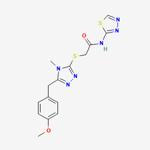 2-{[5-(4-methoxybenzyl)-4-methyl-4H-1,2,4-triazol-3-yl]sulfanyl}-N-(1,3,4-thiadiazol-2-yl)acetamide