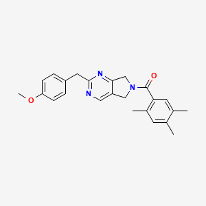 2-(4-methoxybenzyl)-6-(2,4,5-trimethylbenzoyl)-6,7-dihydro-5H-pyrrolo[3,4-d]pyrimidine