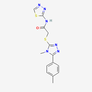 2-{[4-methyl-5-(4-methylphenyl)-4H-1,2,4-triazol-3-yl]sulfanyl}-N-(1,3,4-thiadiazol-2-yl)acetamide