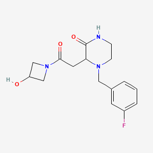 4-(3-fluorobenzyl)-3-[2-(3-hydroxy-1-azetidinyl)-2-oxoethyl]-2-piperazinone