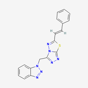 1-({6-[(1E)-2-PHENYLETHENYL]-[1,2,4]TRIAZOLO[3,4-B][1,3,4]THIADIAZOL-3-YL}METHYL)-1H-1,2,3-BENZOTRIAZOLE