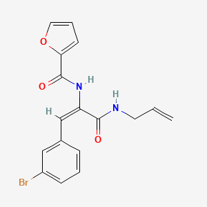 N-[(E)-1-(3-bromophenyl)-3-oxo-3-(prop-2-enylamino)prop-1-en-2-yl]furan-2-carboxamide