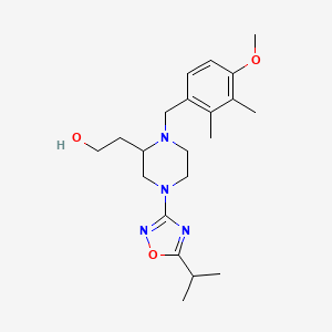 2-[4-(5-isopropyl-1,2,4-oxadiazol-3-yl)-1-(4-methoxy-2,3-dimethylbenzyl)-2-piperazinyl]ethanol