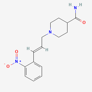 1-[(E)-3-(2-nitrophenyl)prop-2-enyl]piperidine-4-carboxamide