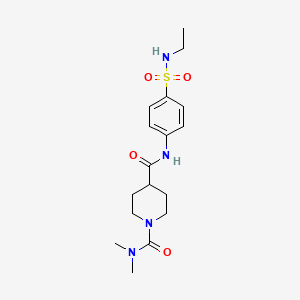 N-{4-[(ETHYLAMINO)SULFONYL]PHENYL}-N,N-DIMETHYLTETRAHYDRO-1,4(2H)-PYRIDINEDICARBOXAMIDE