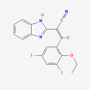 (Z)-2-(1H-benzimidazol-2-yl)-3-(2-ethoxy-3,5-diiodophenyl)prop-2-enenitrile