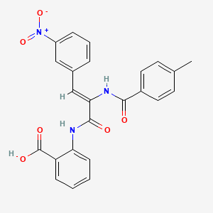 2-[(2Z)-2-[(4-Methylphenyl)formamido]-3-(3-nitrophenyl)prop-2-enamido]benzoic acid