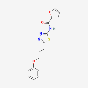 molecular formula C16H15N3O3S B5450646 N-[5-(3-phenoxypropyl)-1,3,4-thiadiazol-2-yl]furan-2-carboxamide 