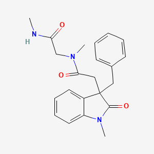 molecular formula C22H25N3O3 B5450667 2-(3-benzyl-1-methyl-2-oxo-2,3-dihydro-1H-indol-3-yl)-N-methyl-N-[2-(methylamino)-2-oxoethyl]acetamide 