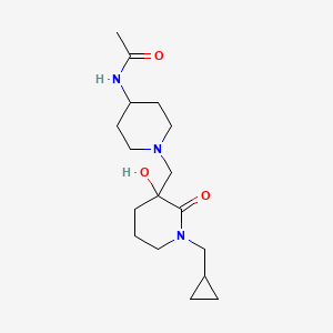 molecular formula C17H29N3O3 B5450670 N-(1-{[1-(cyclopropylmethyl)-3-hydroxy-2-oxopiperidin-3-yl]methyl}piperidin-4-yl)acetamide 