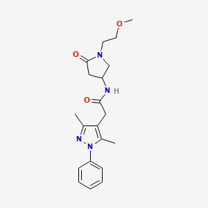 2-(3,5-dimethyl-1-phenyl-1H-pyrazol-4-yl)-N-[1-(2-methoxyethyl)-5-oxo-3-pyrrolidinyl]acetamide