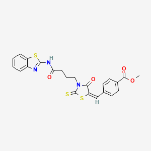 methyl 4-({3-[4-(1,3-benzothiazol-2-ylamino)-4-oxobutyl]-4-oxo-2-thioxo-1,3-thiazolidin-5-ylidene}methyl)benzoate