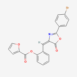 molecular formula C21H12BrNO5 B5450694 [2-[(E)-[2-(4-bromophenyl)-5-oxo-1,3-oxazol-4-ylidene]methyl]phenyl] furan-2-carboxylate 