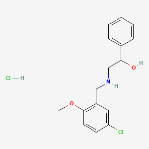 molecular formula C16H19Cl2NO2 B5450729 2-[(5-Chloro-2-methoxyphenyl)methylamino]-1-phenylethanol;hydrochloride 