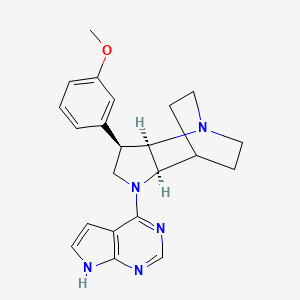 molecular formula C22H25N5O B5450762 (3R*,3aR*,7aR*)-3-(3-methoxyphenyl)-1-(7H-pyrrolo[2,3-d]pyrimidin-4-yl)octahydro-4,7-ethanopyrrolo[3,2-b]pyridine 