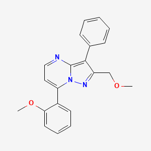 molecular formula C21H19N3O2 B5450786 2-(methoxymethyl)-7-(2-methoxyphenyl)-3-phenylpyrazolo[1,5-a]pyrimidine 