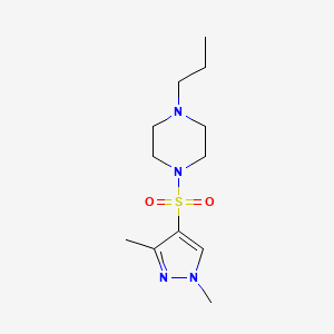 molecular formula C12H22N4O2S B5450805 1,3-DIMETHYL-1H-PYRAZOL-4-YL (4-PROPYLPIPERAZINO) SULFONE 