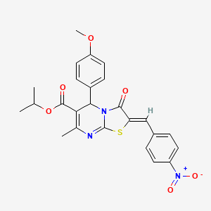 molecular formula C25H23N3O6S B5450839 propan-2-yl (2Z)-5-(4-methoxyphenyl)-7-methyl-2-[(4-nitrophenyl)methylidene]-3-oxo-5H-[1,3]thiazolo[3,2-a]pyrimidine-6-carboxylate 