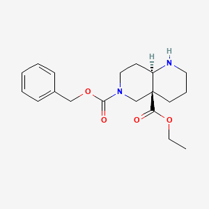 molecular formula C19H26N2O4 B5450883 6-benzyl 4a-ethyl (4aS*,8aR*)-hexahydro-1,6-naphthyridine-4a,6(2H,5H)-dicarboxylate 