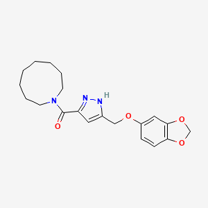 1-({5-[(1,3-benzodioxol-5-yloxy)methyl]-1H-pyrazol-3-yl}carbonyl)azonane