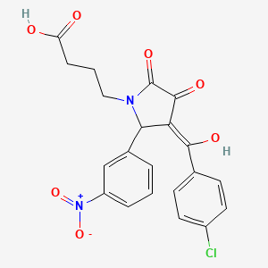 molecular formula C21H17ClN2O7 B5450929 4-[3-(4-chlorobenzoyl)-4-hydroxy-2-(3-nitrophenyl)-5-oxo-2,5-dihydro-1H-pyrrol-1-yl]butanoic acid 