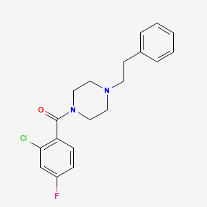 molecular formula C19H20ClFN2O B5450958 (2-CHLORO-4-FLUOROPHENYL)(4-PHENETHYLPIPERAZINO)METHANONE 