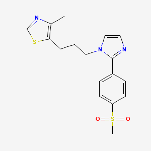 molecular formula C17H19N3O2S2 B5450993 4-methyl-5-(3-{2-[4-(methylsulfonyl)phenyl]-1H-imidazol-1-yl}propyl)-1,3-thiazole 