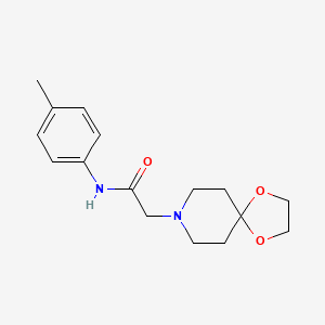 molecular formula C16H22N2O3 B5451022 2-(1,4-dioxa-8-azaspiro[4.5]dec-8-yl)-N-(4-methylphenyl)acetamide 