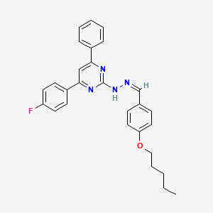 molecular formula C28H27FN4O B5451049 4-(pentyloxy)benzaldehyde [4-(4-fluorophenyl)-6-phenyl-2-pyrimidinyl]hydrazone 