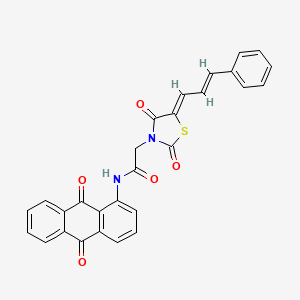 molecular formula C28H18N2O5S B5451072 N-(9,10-dioxo-9,10-dihydro-1-anthracenyl)-2-[2,4-dioxo-5-(3-phenyl-2-propen-1-ylidene)-1,3-thiazolidin-3-yl]acetamide 