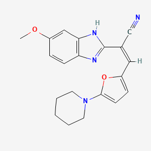 molecular formula C20H20N4O2 B5451124 (2Z)-2-(5-methoxy-1H-benzimidazol-2-yl)-3-[5-(piperidin-1-yl)furan-2-yl]prop-2-enenitrile 