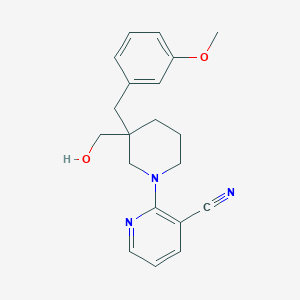 molecular formula C20H23N3O2 B5451142 2-[3-(Hydroxymethyl)-3-[(3-methoxyphenyl)methyl]piperidin-1-yl]pyridine-3-carbonitrile 