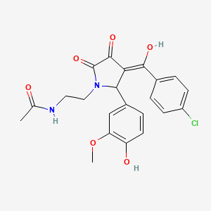 N-{2-[3-(4-chlorobenzoyl)-4-hydroxy-2-(4-hydroxy-3-methoxyphenyl)-5-oxo-2,5-dihydro-1H-pyrrol-1-yl]ethyl}acetamide