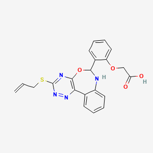 2-[2-(3-Prop-2-enylsulfanyl-6,7-dihydro-[1,2,4]triazino[5,6-d][3,1]benzoxazepin-6-yl)phenoxy]acetic acid