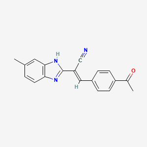 molecular formula C19H15N3O B5451234 3-(4-acetylphenyl)-2-(6-methyl-1H-benzimidazol-2-yl)acrylonitrile 