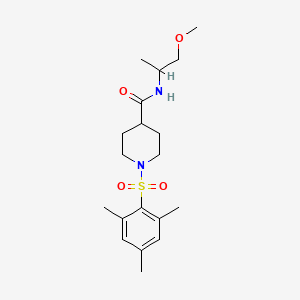 molecular formula C19H30N2O4S B5451256 N-(1-METHOXYPROPAN-2-YL)-1-(2,4,6-TRIMETHYLBENZENESULFONYL)PIPERIDINE-4-CARBOXAMIDE 