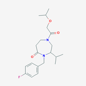 molecular formula C20H29FN2O3 B5451262 4-(4-fluorobenzyl)-1-(isopropoxyacetyl)-3-isopropyl-1,4-diazepan-5-one 