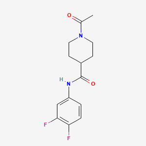 molecular formula C14H16F2N2O2 B5451273 1-acetyl-N-(3,4-difluorophenyl)piperidine-4-carboxamide 